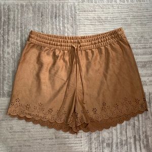 Garage faux suede shorts